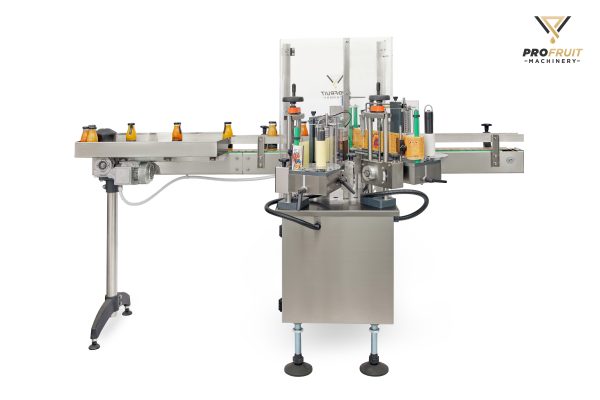 Bottle labeling machine for placing self-adhesive labels