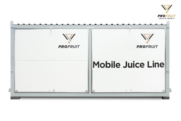 Mobile fruit processing line for juice production