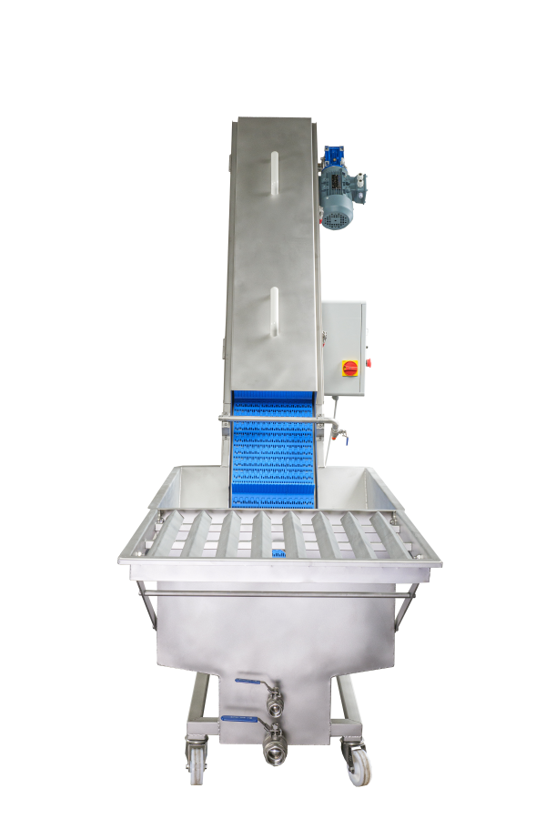 Fruit washer elevator mill for milling fruits and vegetables