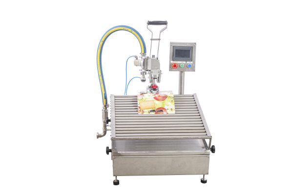 Semi automatic filler for bag in box and stand up pouch