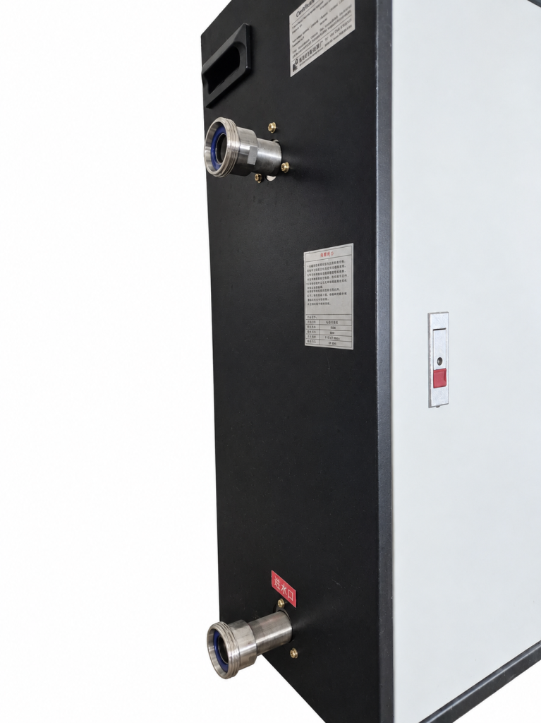 Induction water heater inlet and outlet connections